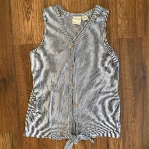 Striped linen tank